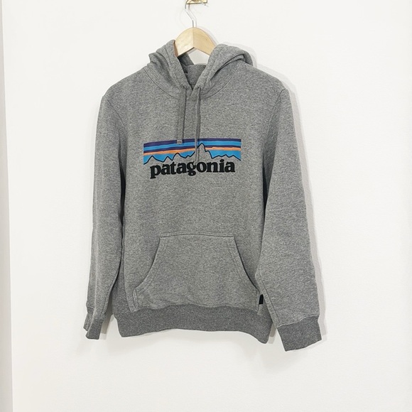 Patagonia Logo Uprisal Hoodie Gray Size Small Womens XS Men’s EUC - Picture 2 of 7